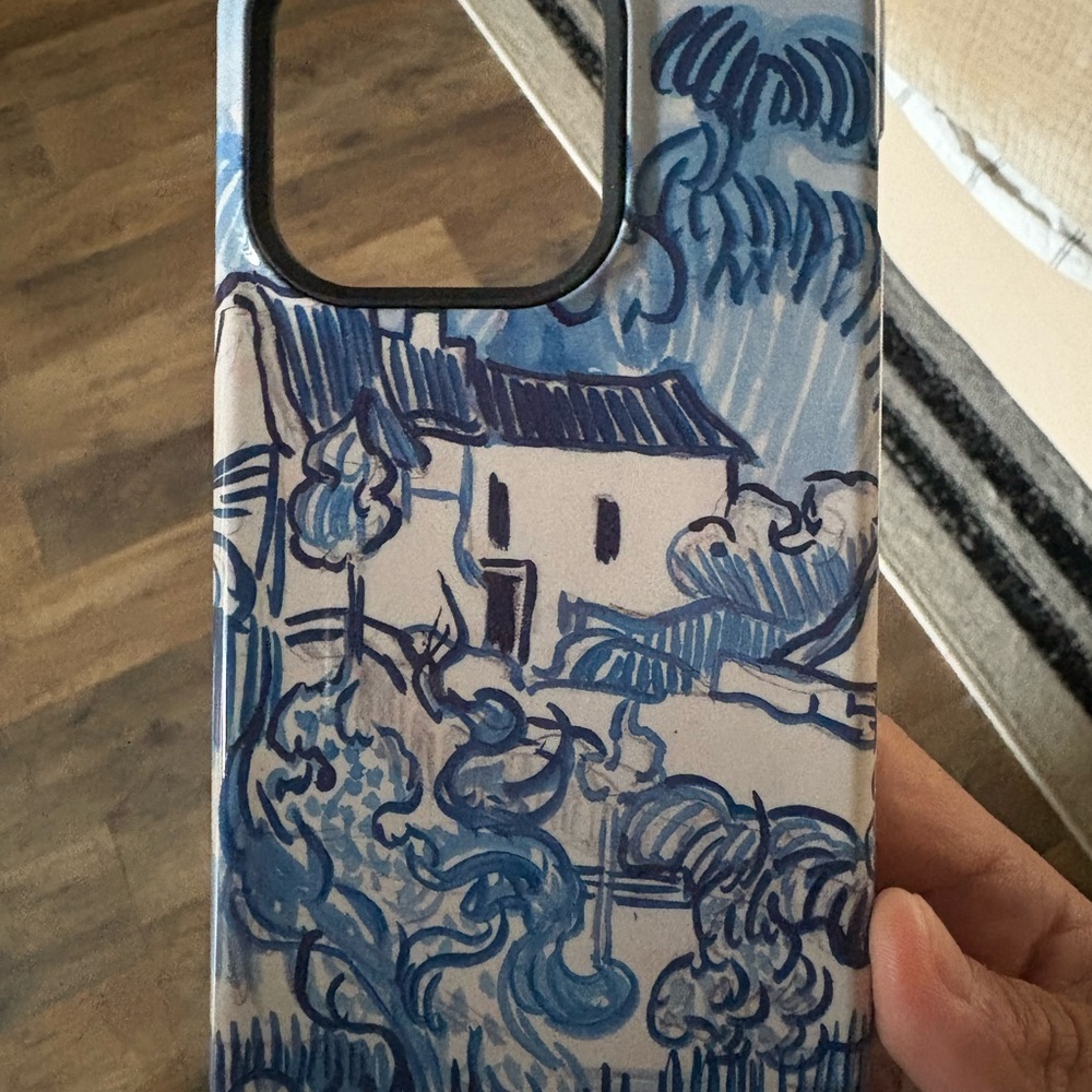 Artistic Blue and White Phone Case